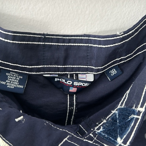Ralph Lauren Polo Sport Navy Hibiscus Print Swim Trunks Sz 38 - Picture 4 of 5